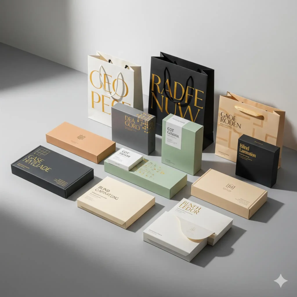 Custom paper packaging boxes and paper bags manufactured by Haoke Printing